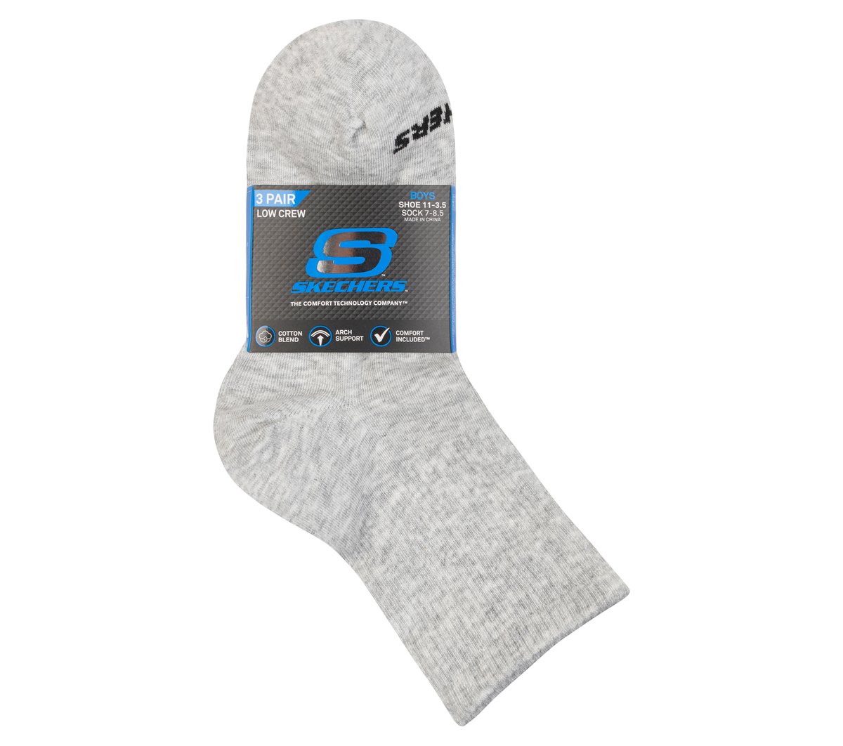 Kids|Clothing Skechers 3 Pack Boys' Crew Cotton Socks | Skechers Kids|Clothing